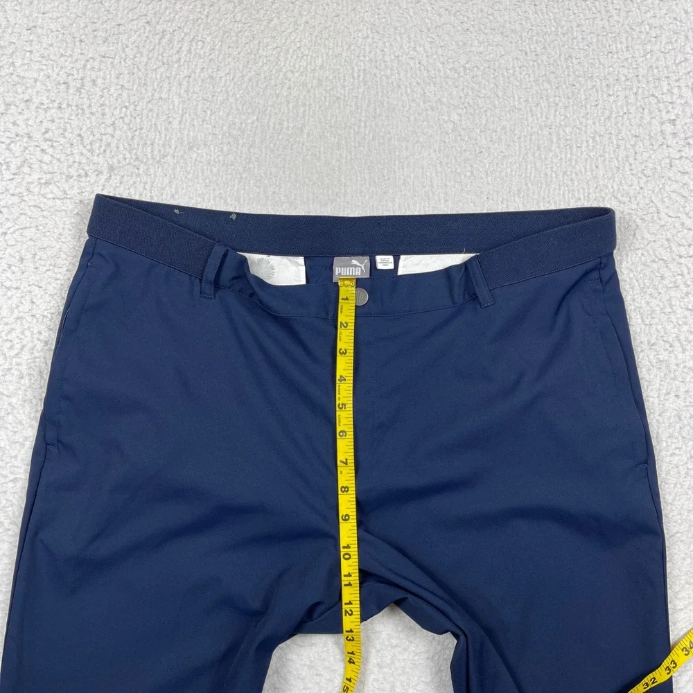Puma Golf Pants Mens 40x32 (Fit‎ 40x29) Navy Elastic Waist Performance Trousers